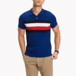 Polo Bleu Slim en Coton & Lin